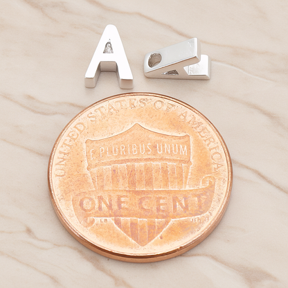 3D Initials Pendant, 2 Pc on warm marble background (PD.198)