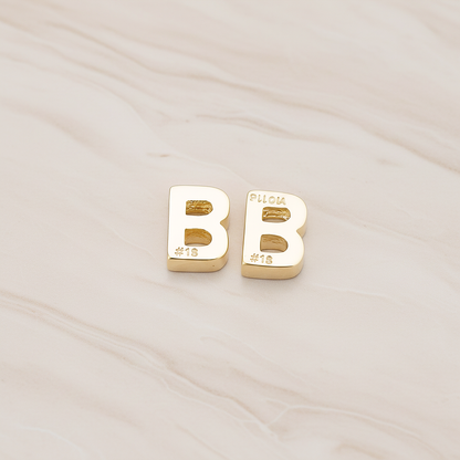 3D Initials Pendant, 2 Pc on warm marble background (PD.198)