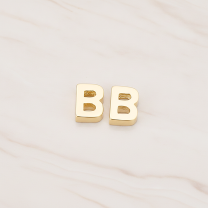 3D Initials Pendant, 2 Pc on warm marble background (PD.198)