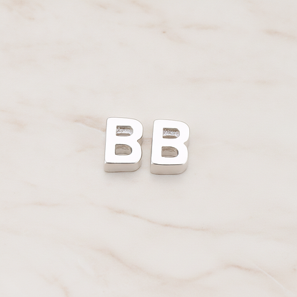 3D Initials Pendant, 2 Pc on warm marble background (PD.198)