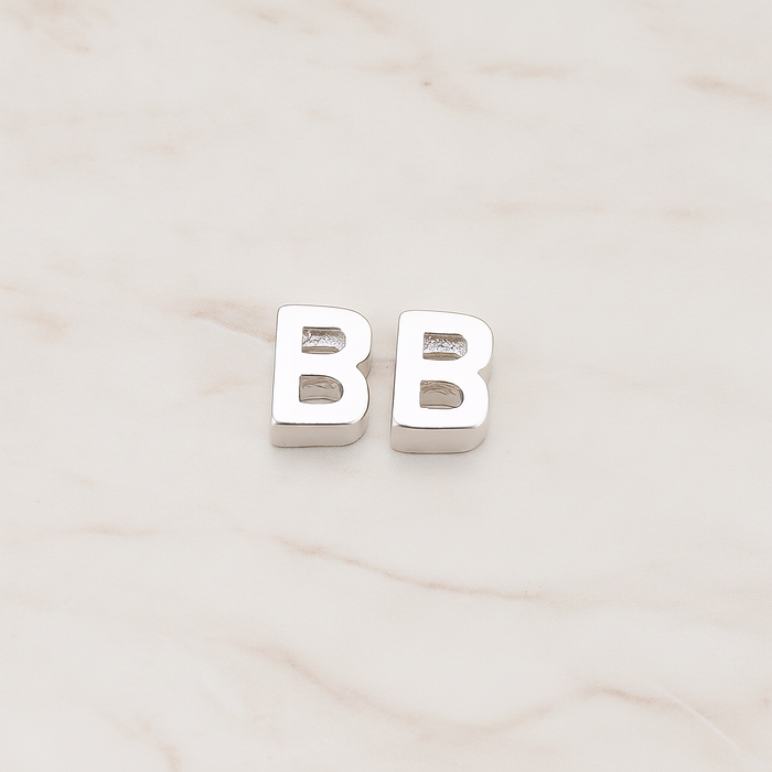 3D Initials Pendant, 2 Pc on warm marble background (PD.198)
