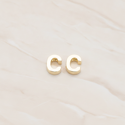 3D Initials Pendant, 2 Pc on warm marble background (PD.198)