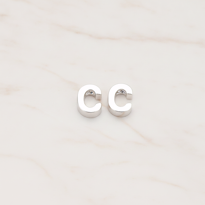 3D Initials Pendant, 2 Pc on warm marble background (PD.198)