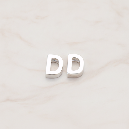 3D Initials Pendant, 2 Pc on warm marble background (PD.198)