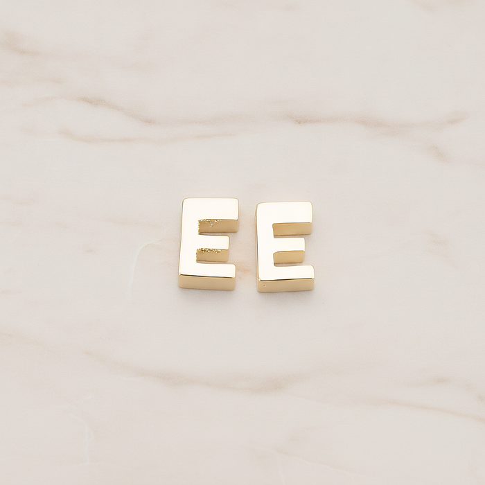3D Initials Pendant, 2 Pc on warm marble background (PD.198)