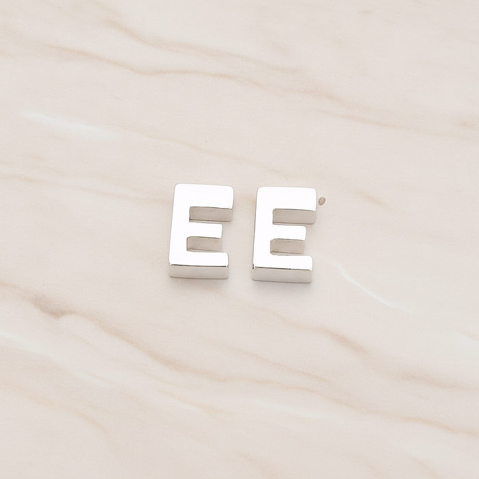 3D Initials Pendant, 2 Pc on warm marble background (PD.198)