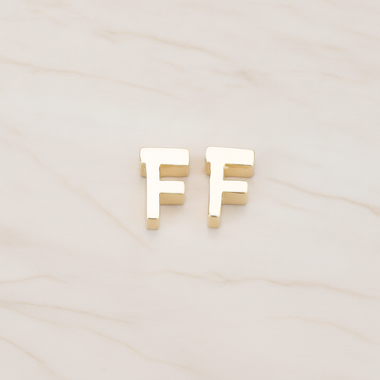 3D Initials Pendant, 2 Pc on warm marble background (PD.198)