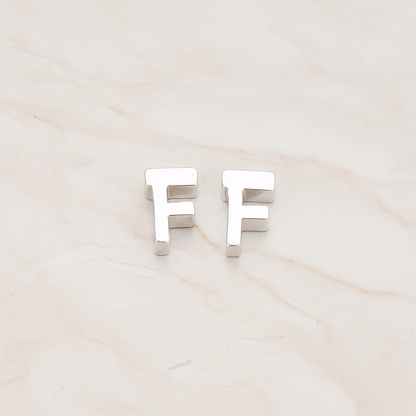 3D Initials Pendant, 2 Pc on warm marble background (PD.198)