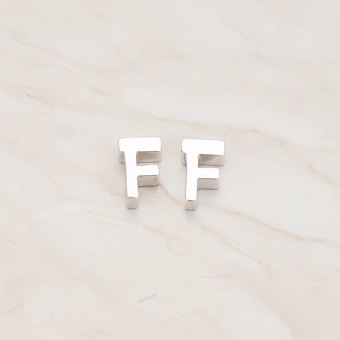 3D Initials Pendant, 2 Pc on warm marble background (PD.198)