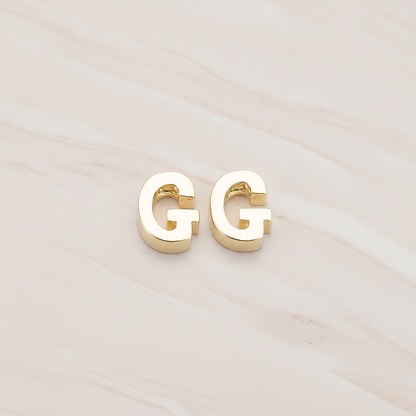3D Initials Pendant, 2 Pc on warm marble background (PD.198)