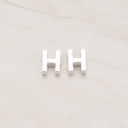 3D Initials Pendant, 2 Pc on warm marble background (PD.198)