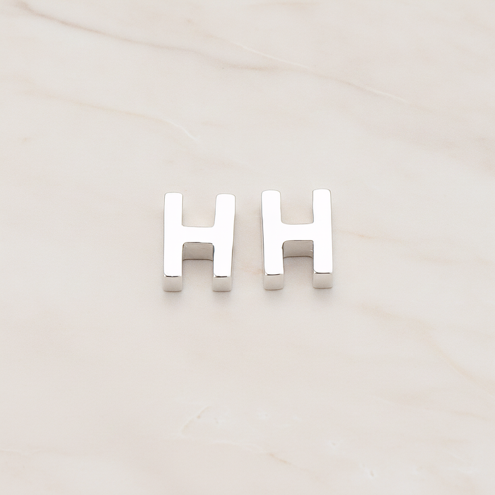 3D Initials Pendant, 2 Pc on warm marble background (PD.198)