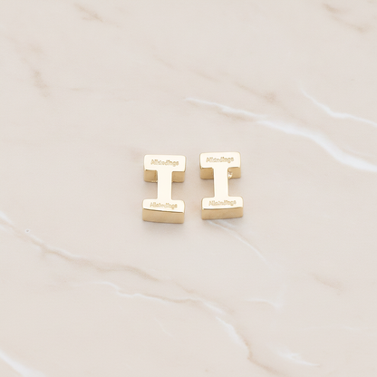 3D Initials Pendant, 2 Pc on warm marble background (PD.198)