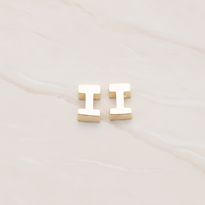 3D Initials Pendant, 2 Pc on warm marble background (PD.198)