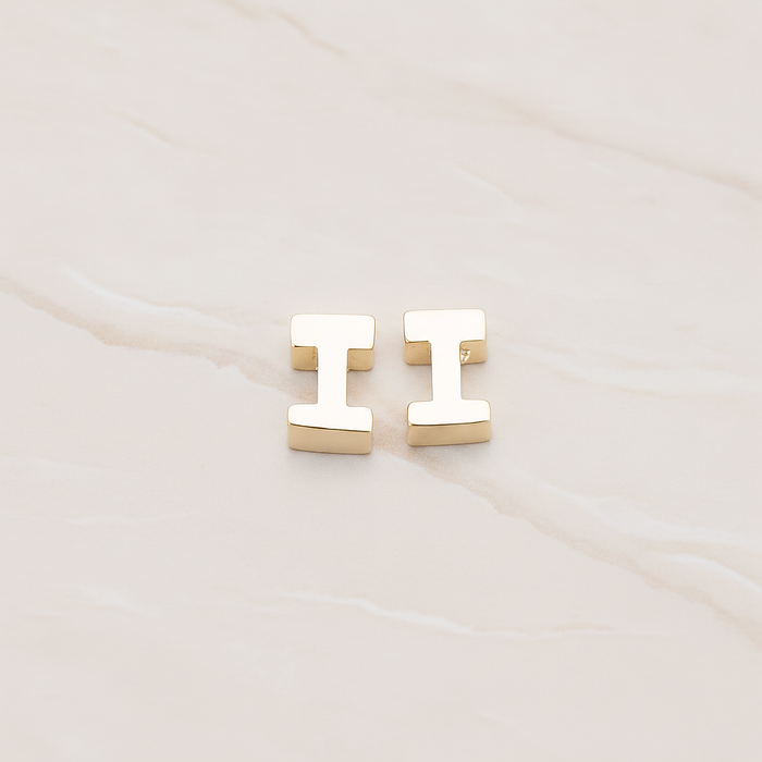 3D Initials Pendant, 2 Pc on warm marble background (PD.198)