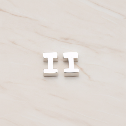 3D Initials Pendant, 2 Pc on warm marble background (PD.198)