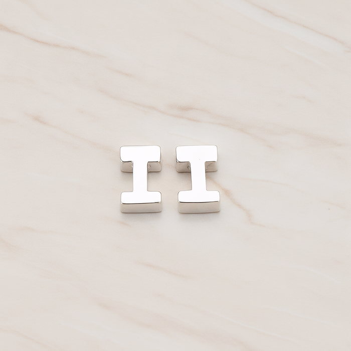 3D Initials Pendant, 2 Pc on warm marble background (PD.198)