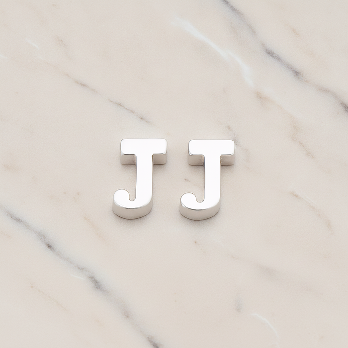 3D Initials Pendant, 2 Pc on warm marble background (PD.198)