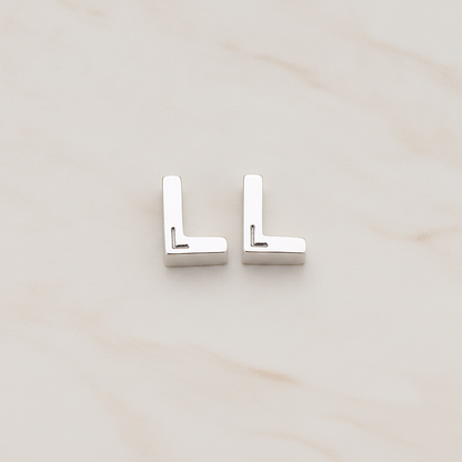 3D Initials Pendant, 2 Pc on warm marble background (PD.198)