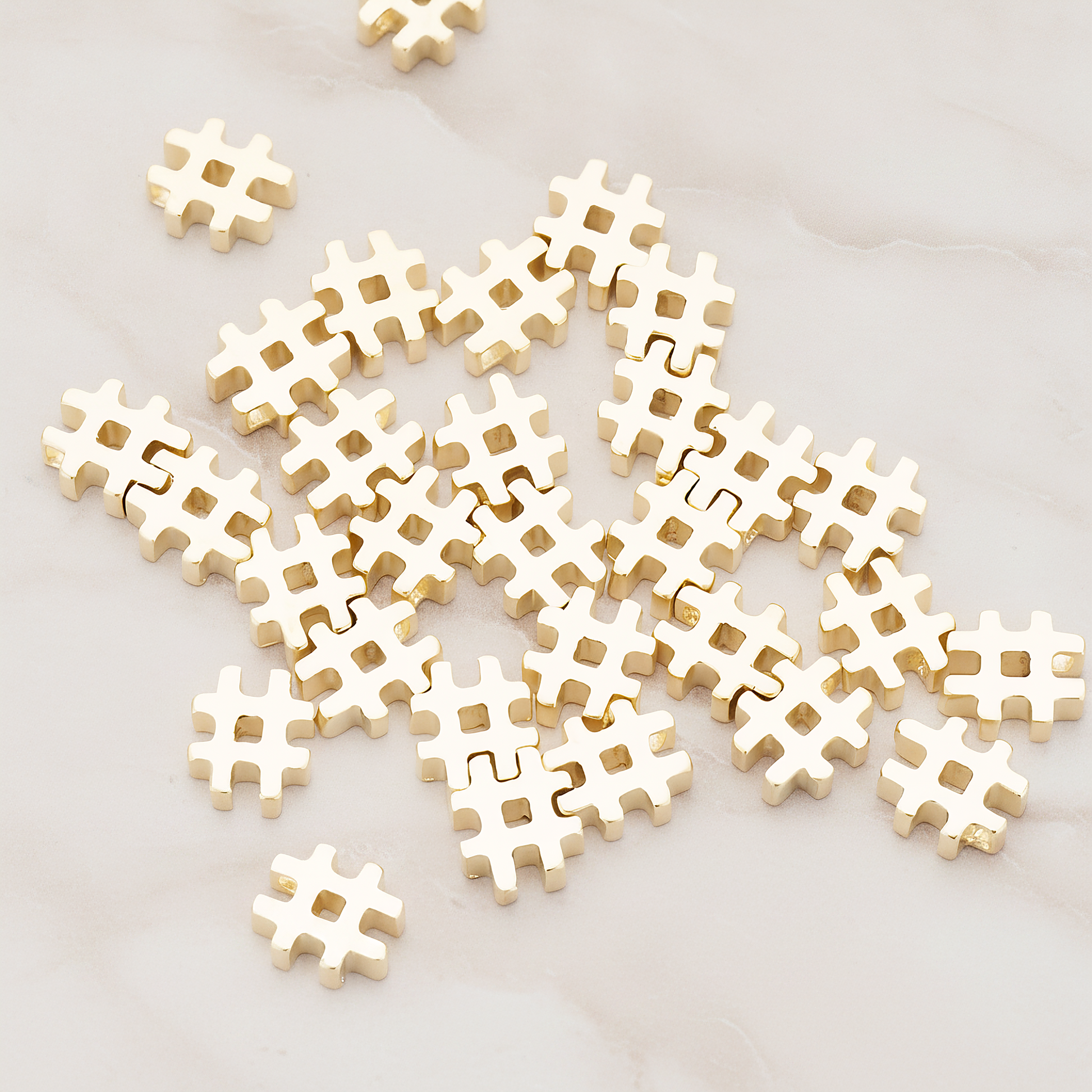 3D Initials Pendant, 2 Pc on warm marble background (PD.198)