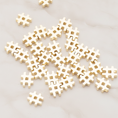 3D Initials Pendant, 2 Pc on warm marble background (PD.198)