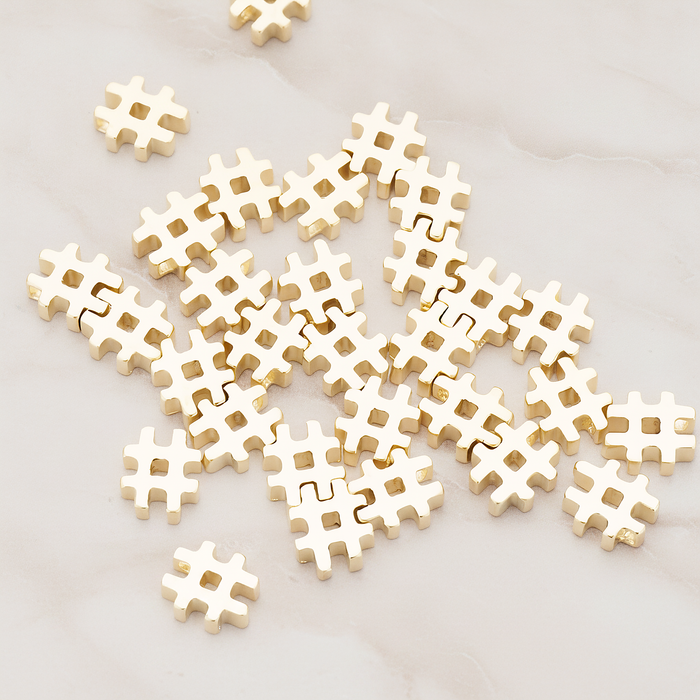 3D Initials Pendant, 2 Pc on warm marble background (PD.198)