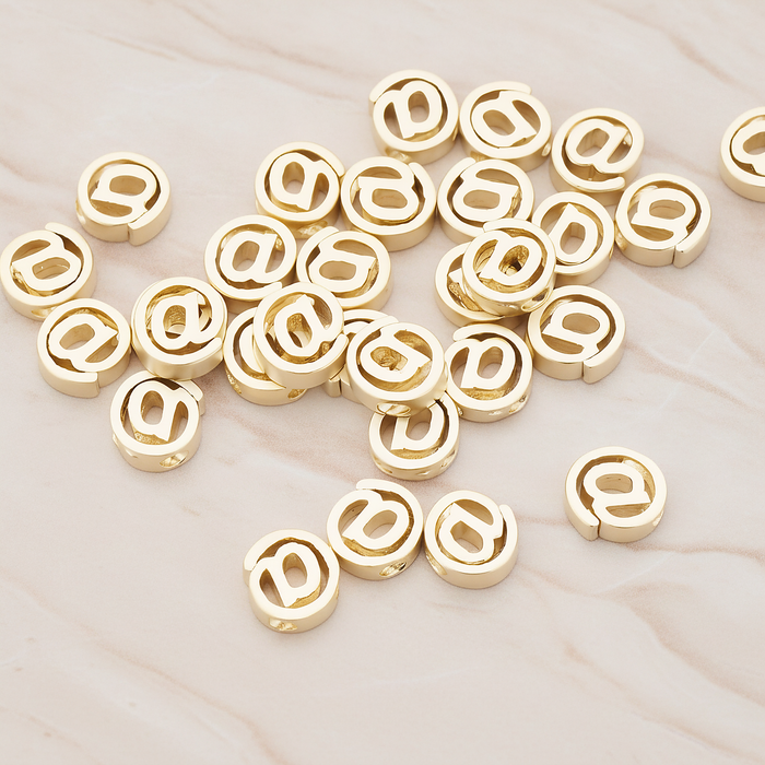 3D Initials Pendant, 2 Pc on warm marble background (PD.198)