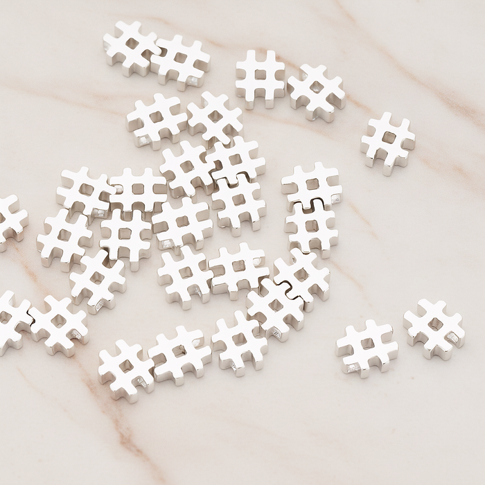 3D Initials Pendant, 2 Pc on warm marble background (PD.198)