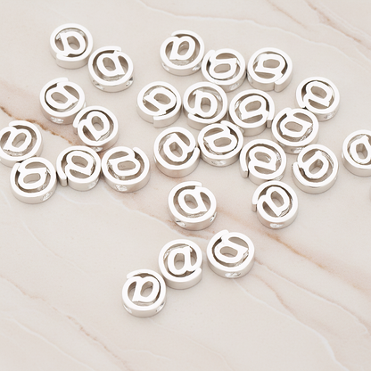 3D Initials Pendant, 2 Pc on warm marble background (PD.198)