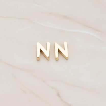 3D Initials Pendant, 2 Pc on warm marble background (PD.198)