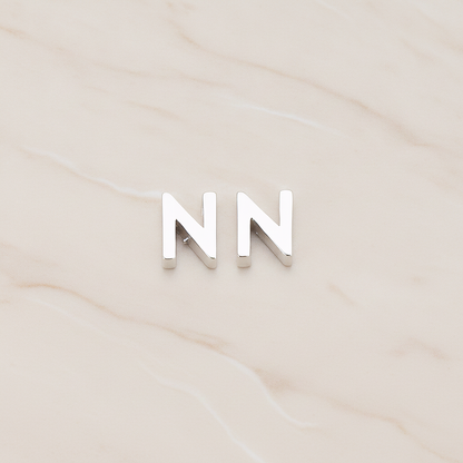 3D Initials Pendant, 2 Pc on warm marble background (PD.198)