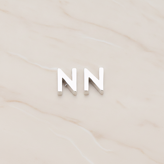 3D Initials Pendant, 2 Pc on warm marble background (PD.198)
