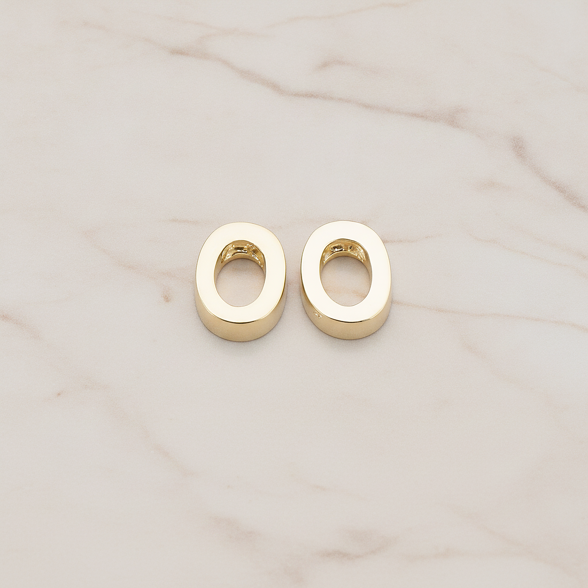 3D Initials Pendant, 2 Pc on warm marble background (PD.198)