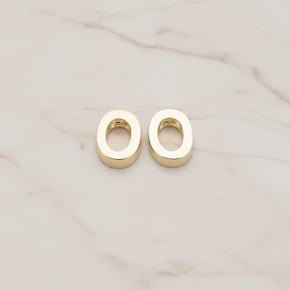 3D Initials Pendant, 2 Pc on warm marble background (PD.198)