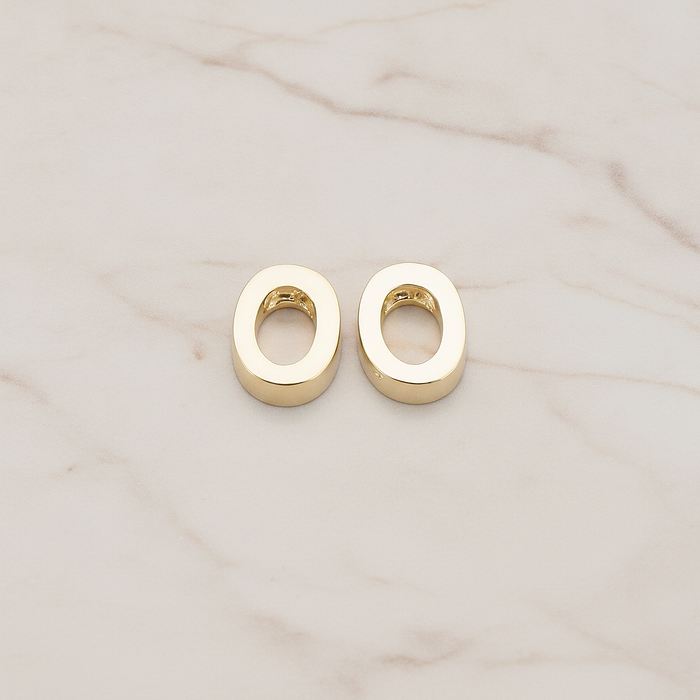 3D Initials Pendant, 2 Pc on warm marble background (PD.198)