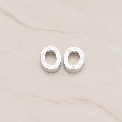 3D Initials Pendant, 2 Pc on warm marble background (PD.198)