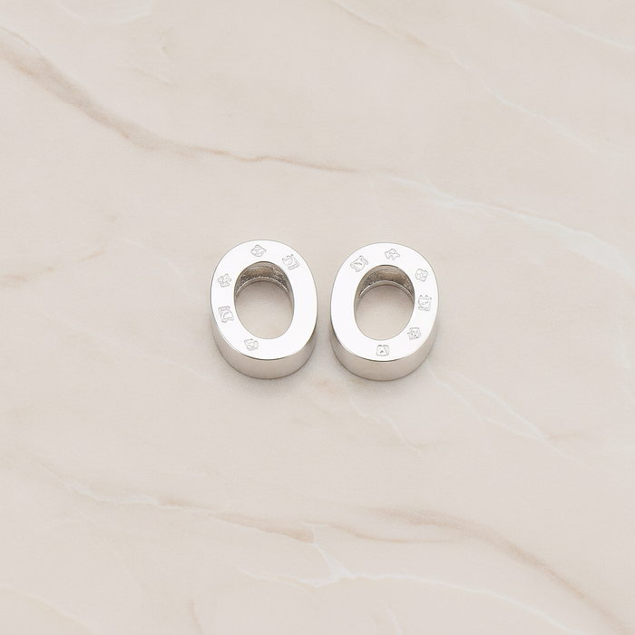 3D Initials Pendant, 2 Pc on warm marble background (PD.198)