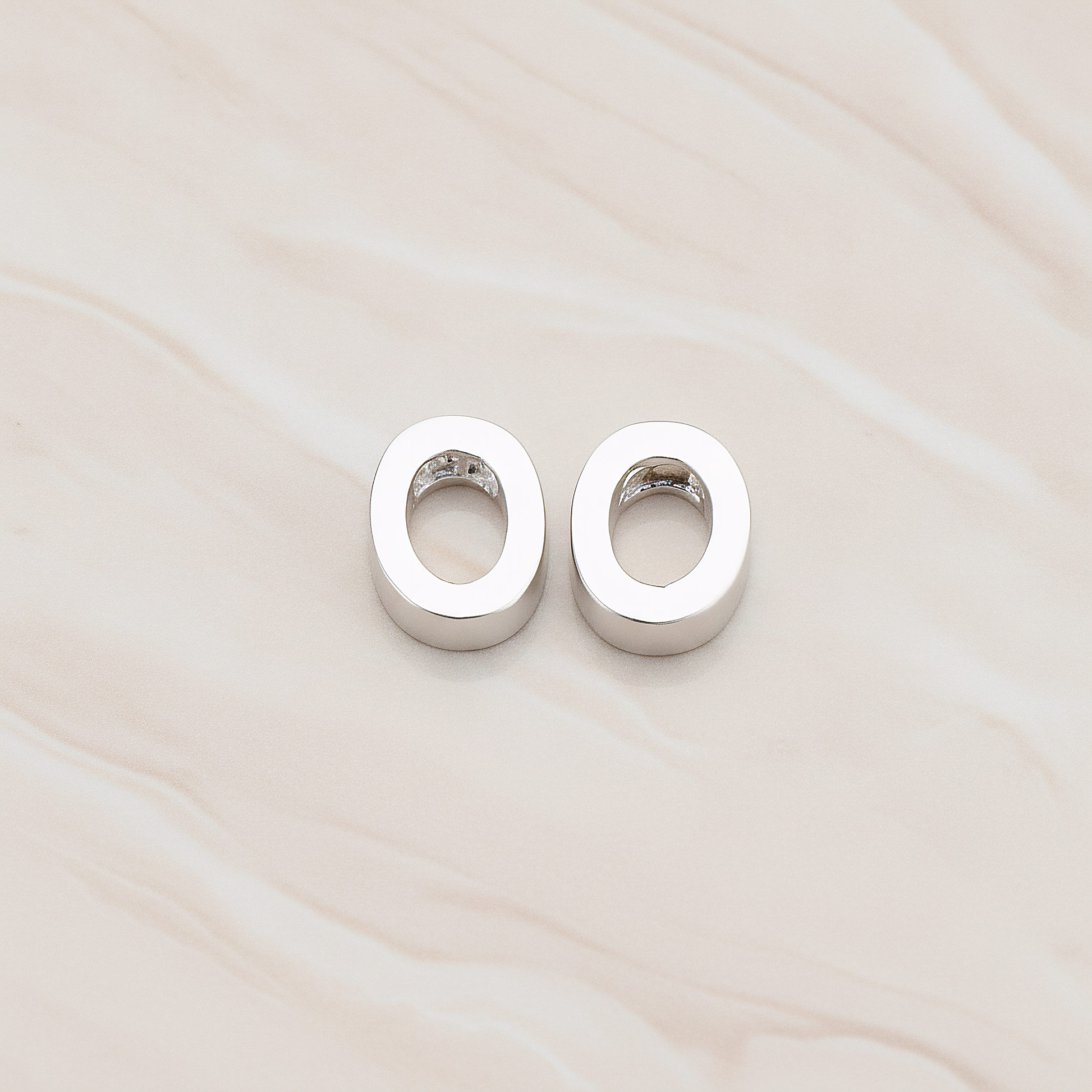 3D Initials Pendant, 2 Pc on warm marble background (PD.198)