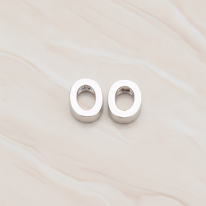 3D Initials Pendant, 2 Pc on warm marble background (PD.198)