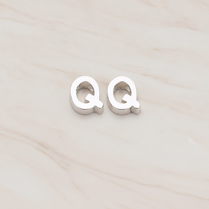 3D Initials Pendant, 2 Pc on warm marble background (PD.198)