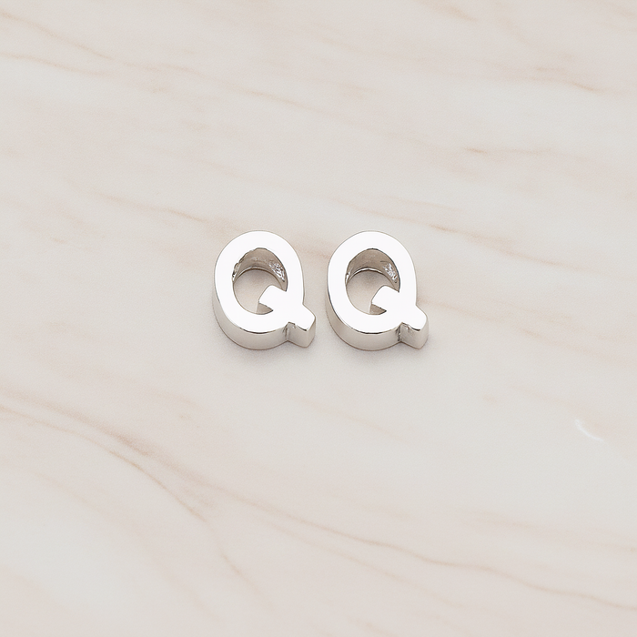 3D Initials Pendant, 2 Pc on warm marble background (PD.198)