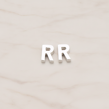 3D Initials Pendant, 2 Pc on warm marble background (PD.198)