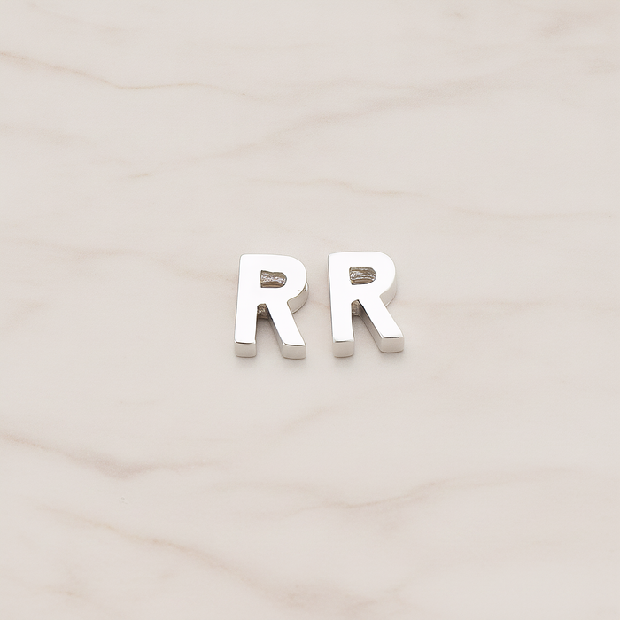 3D Initials Pendant, 2 Pc on warm marble background (PD.198)