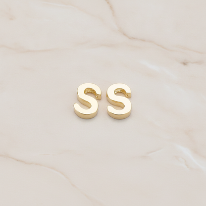 3D Initials Pendant, 2 Pc on warm marble background (PD.198)