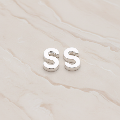 3D Initials Pendant, 2 Pc on warm marble background (PD.198)