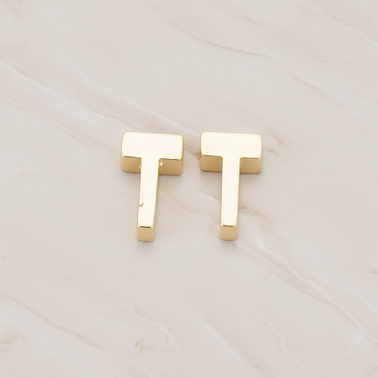 3D Initials Pendant, 2 Pc on warm marble background (PD.198)