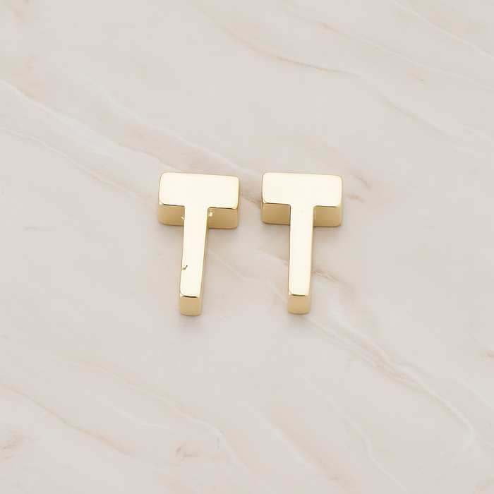 3D Initials Pendant, 2 Pc on warm marble background (PD.198)
