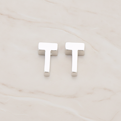 3D Initials Pendant, 2 Pc on warm marble background (PD.198)