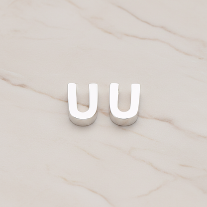 3D Initials Pendant, 2 Pc on warm marble background (PD.198)