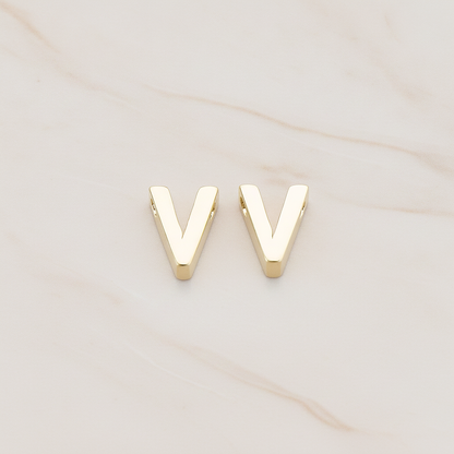 3D Initials Pendant, 2 Pc on warm marble background (PD.198)